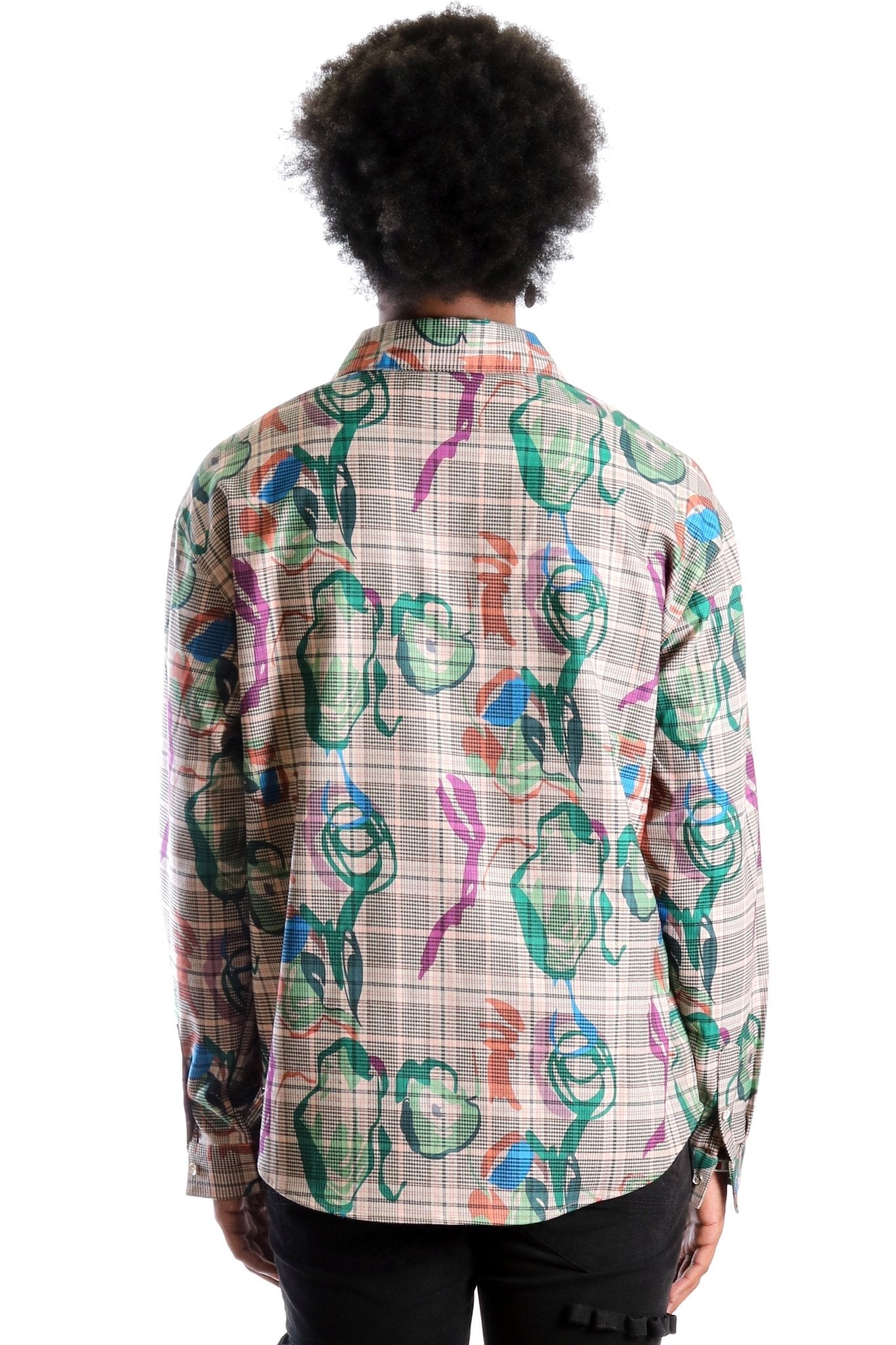 Willie L.T.K. Long Sleeve Plaid Button Down Pop Art