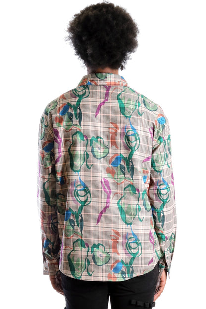 Willie L.T.K. Long Sleeve Plaid Button Down Pop Art