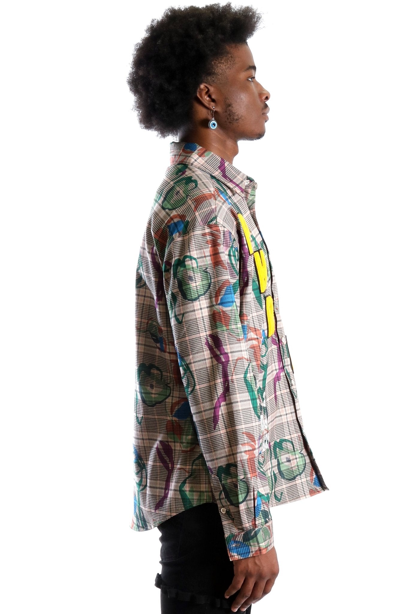 Willie L.T.K. Long Sleeve Plaid Button Down Pop Art