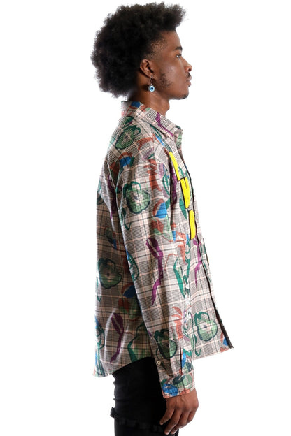 Willie L.T.K. Long Sleeve Plaid Button Down Pop Art