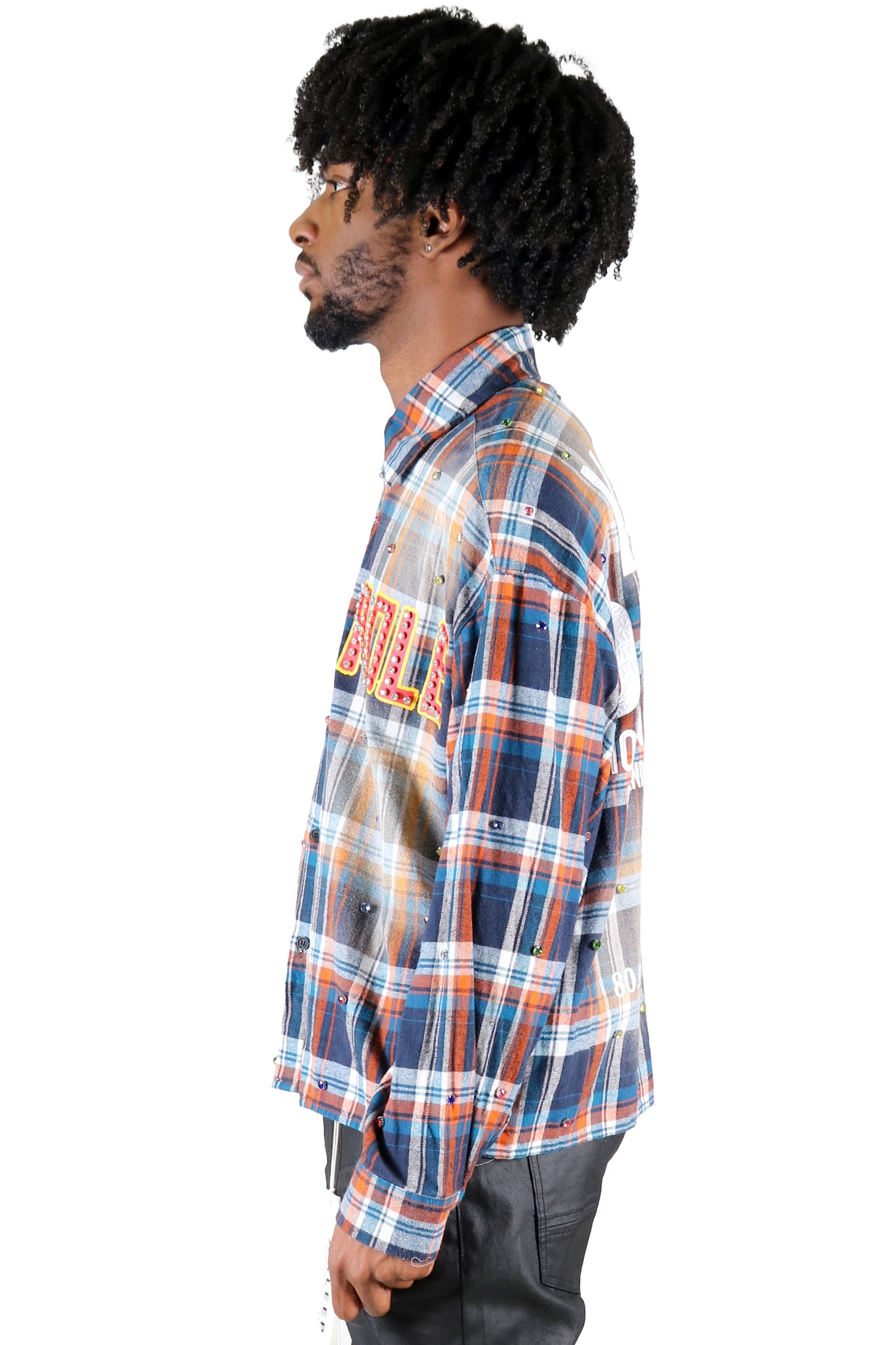 Long Sleeve Washed Flannel Crop Top Button Down Shirt