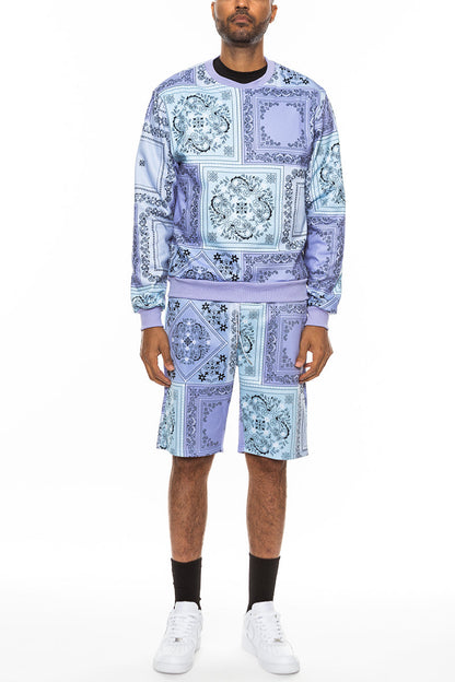 Paisley All Over Print Crew Set