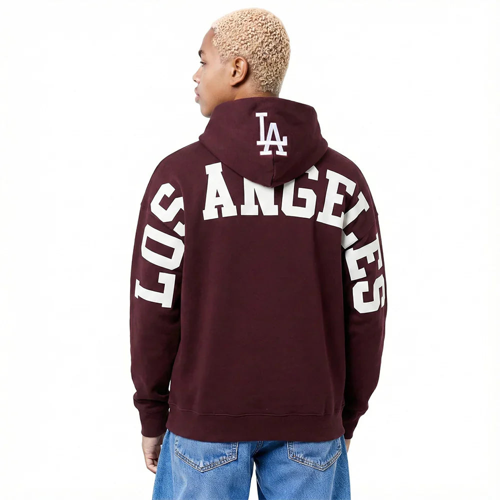 LA Dodgers Wingspan Drop Shoulder Hoodie | Wine