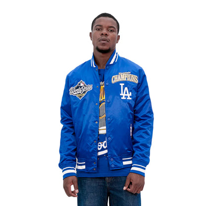 LA Dodgers World Series Satin Jacket | Royal