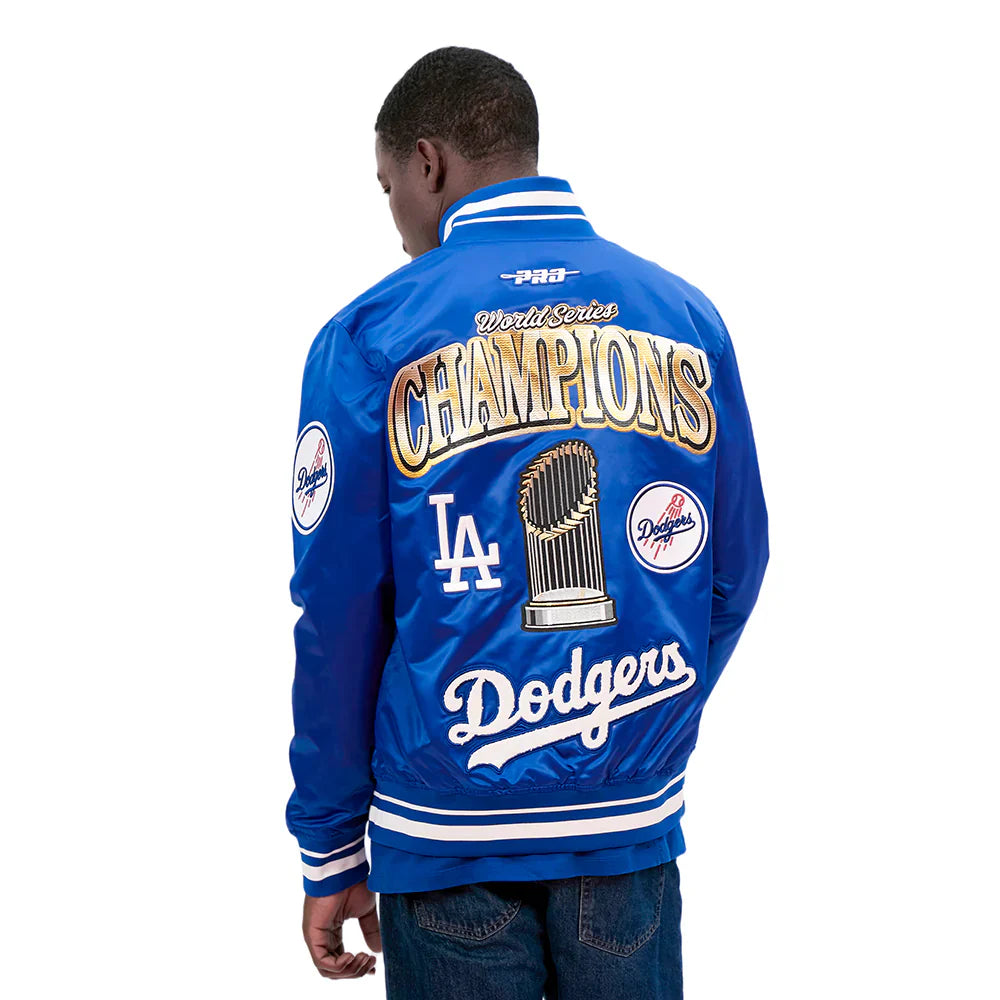 LA Dodgers World Series Satin Jacket | Royal