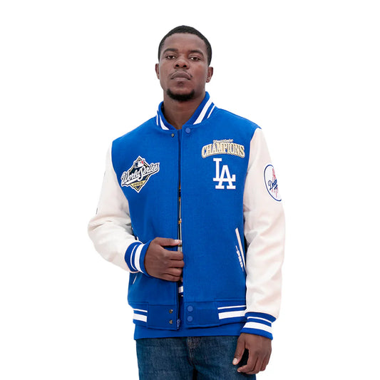 LA Dodgers World Series Wool Varsity Jacket | Royal Blue