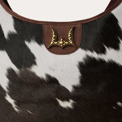 LW Medium Purse - Black & White Cowhide