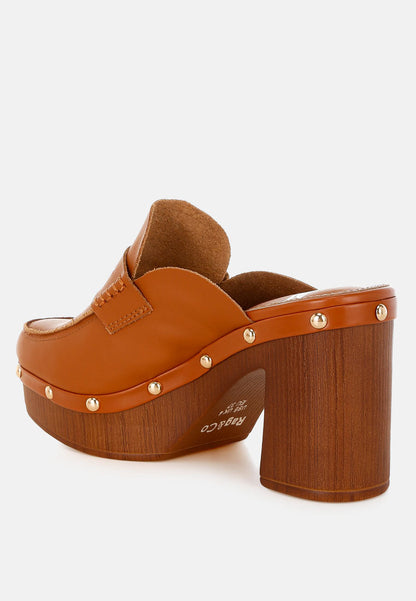 Lyrac Recycled Leather Platform Clogs
