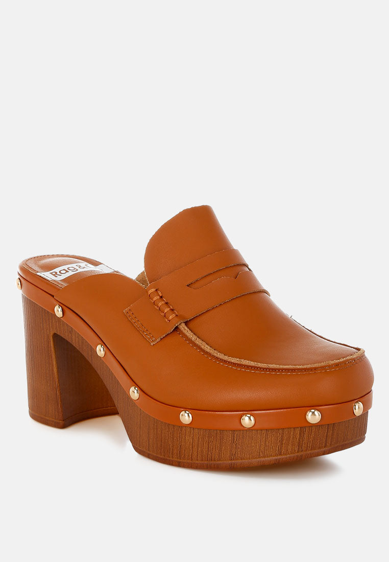 Lyrac Recycled Leather Platform Clogs