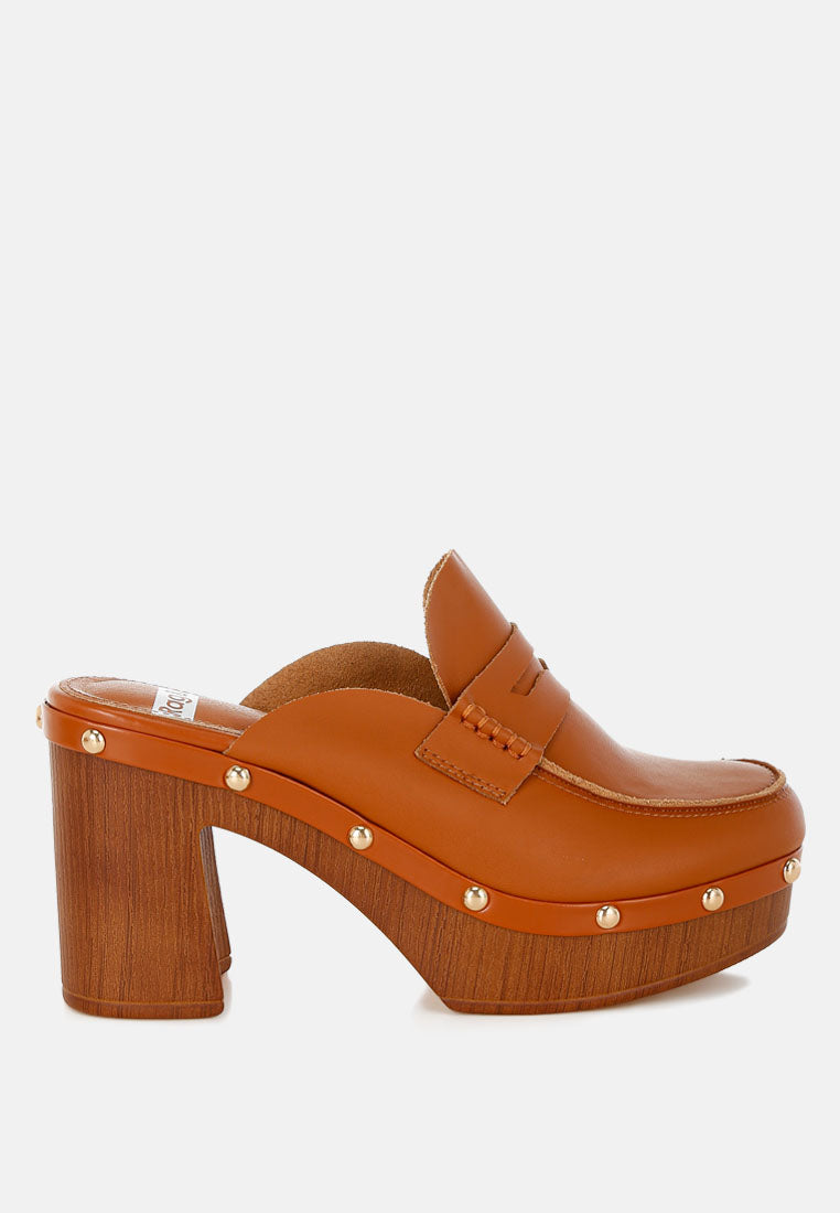 Lyrac Recycled Leather Platform Clogs