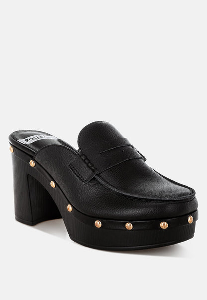Lyrac Recycled Leather Platform Clogs