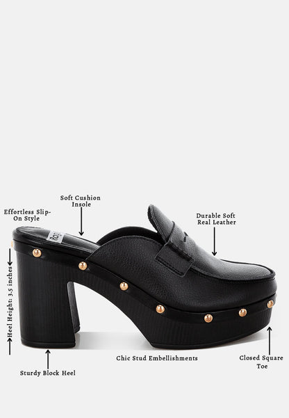 Lyrac Recycled Leather Platform Clogs