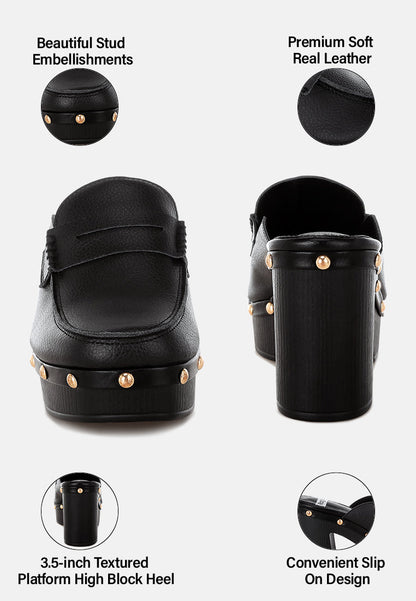 Lyrac Recycled Leather Platform Clogs