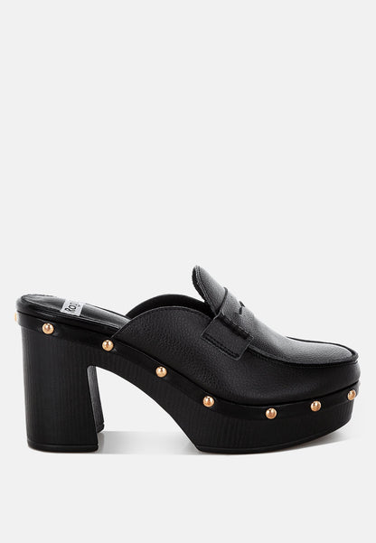 Lyrac Recycled Leather Platform Clogs