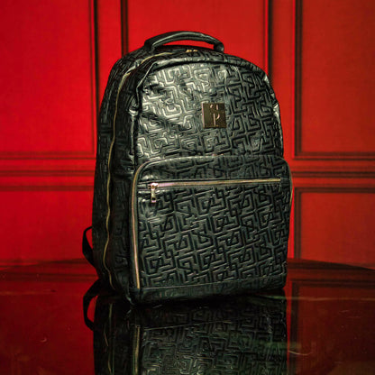 Black Monogram Leather Daily Commuter Bag