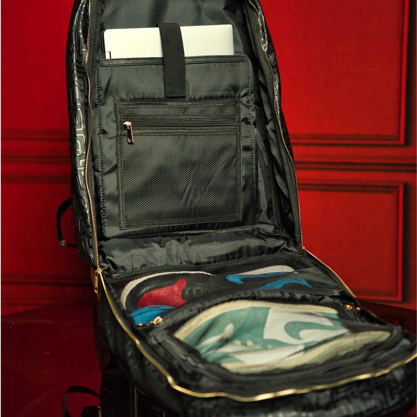 Black Monogram Leather Daily Commuter Bag