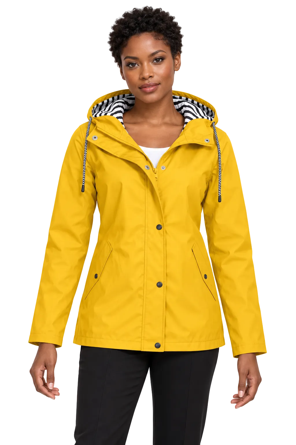 Drawstring Waterproof Hooded Outerwear