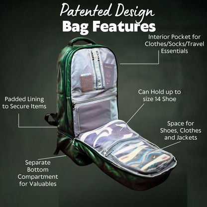 Emerald Green Leather Luxury Carry-On Backpack