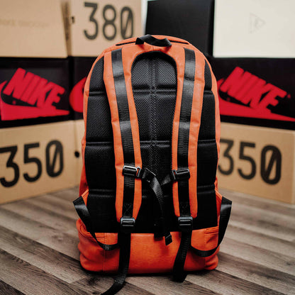 Orange Leather Luxury Carry-On Backpack