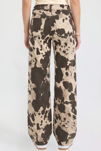 Britney Printed Wide Leg Jeans