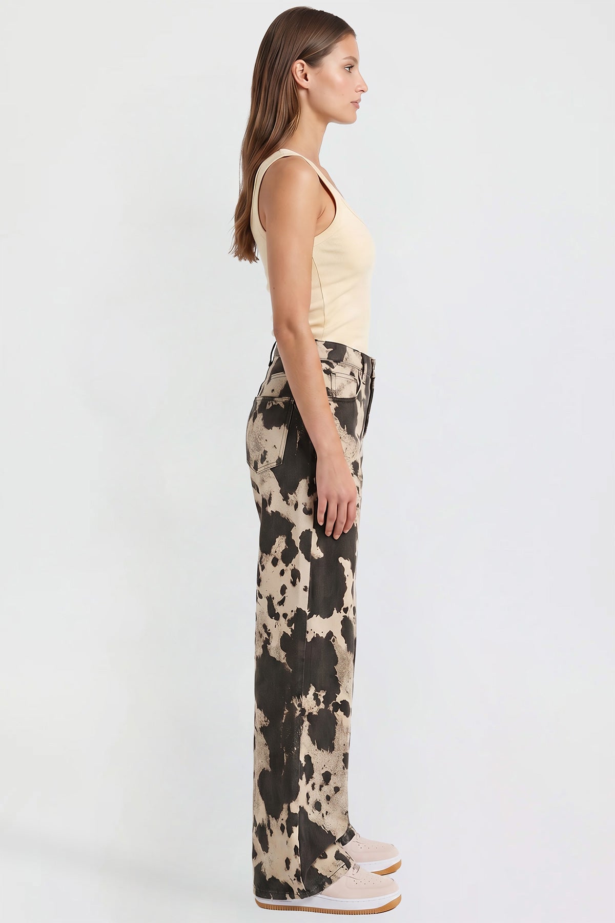 Britney Printed Wide Leg Jeans