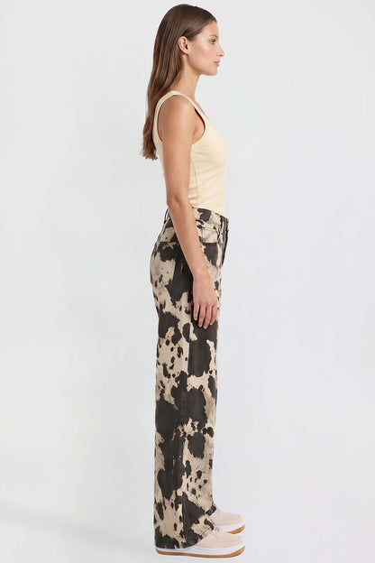 Britney Printed Wide Leg Jeans