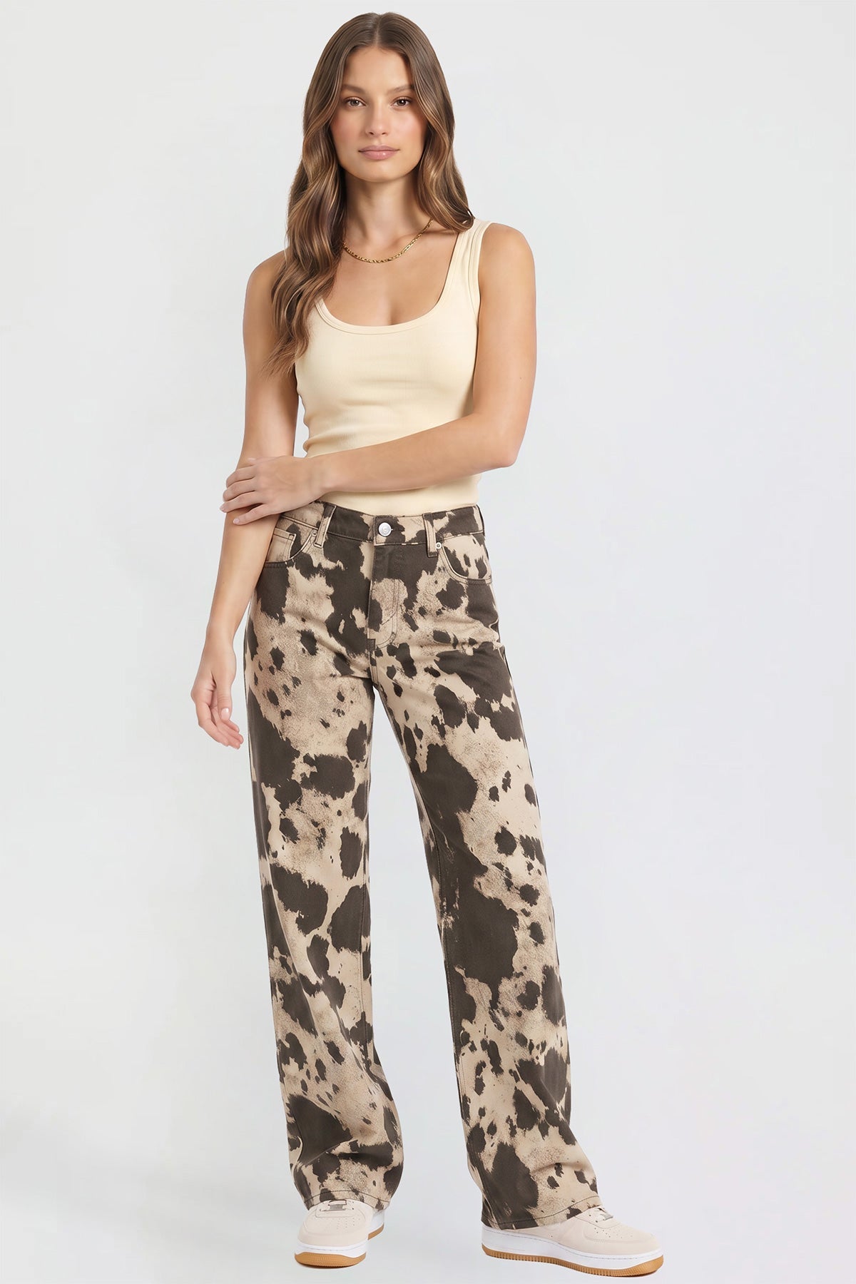 Britney Printed Wide Leg Jeans