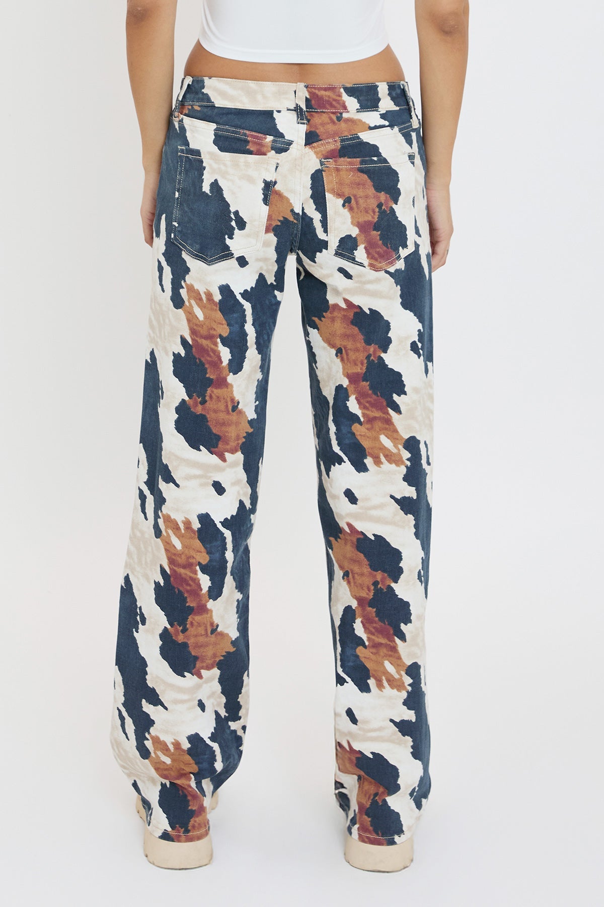 Wide Leg Britney Printed Low Rise Jeans