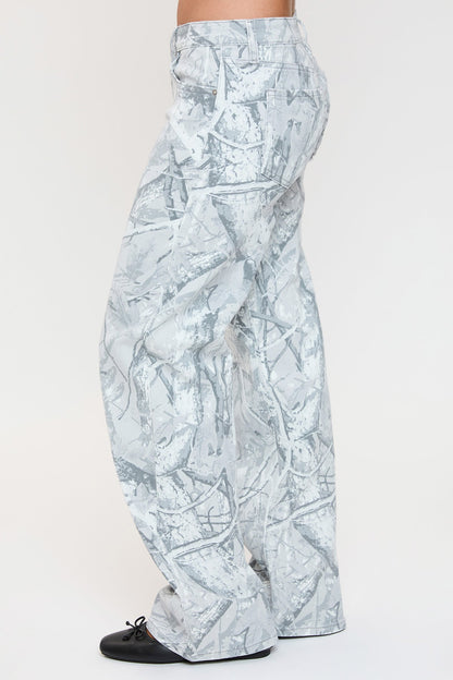 Britney Printed Low Rise Wide Leg Jeans