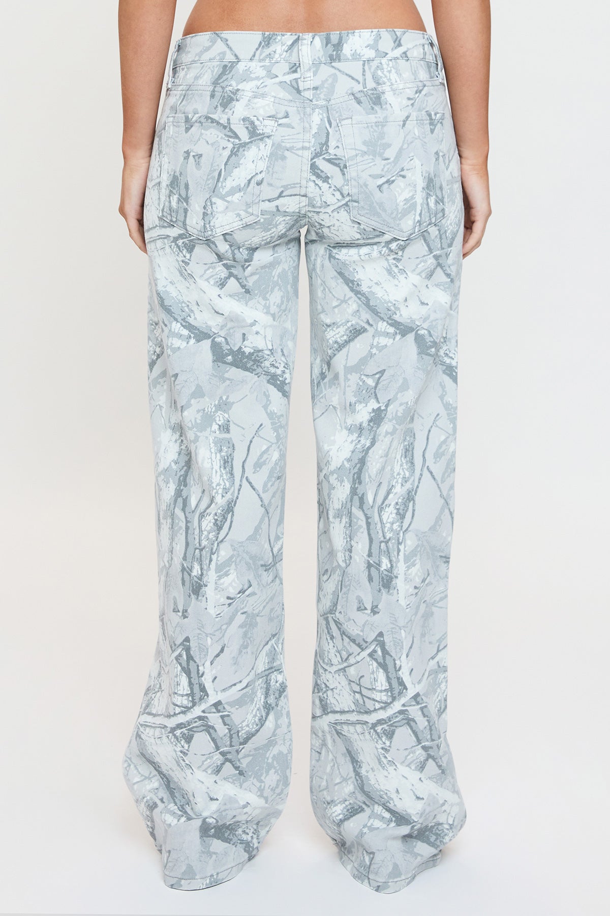 Britney Printed Low Rise Wide Leg Jeans