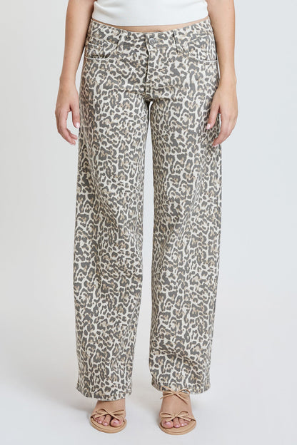 Britney Leopard Wide Leg Jeans