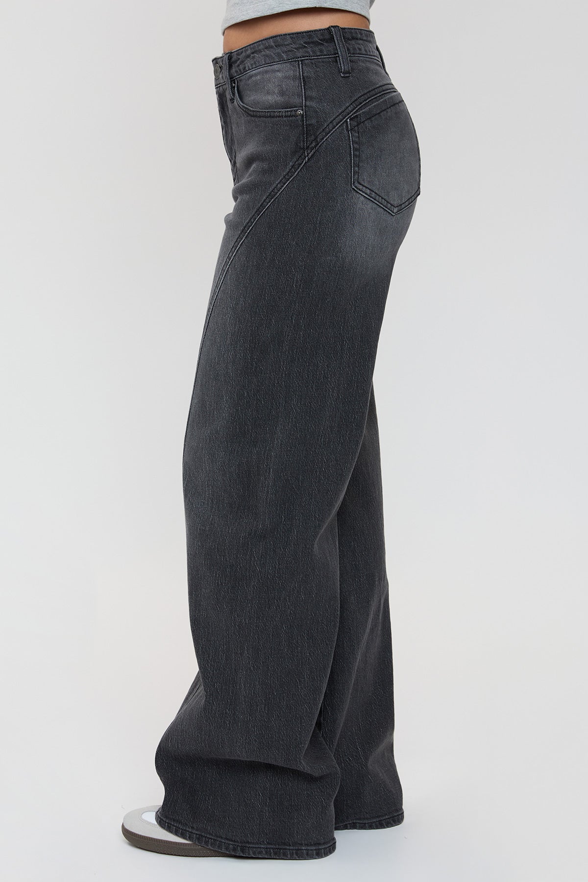 Luxe Bella Seam Detail Wide Leg Jeans