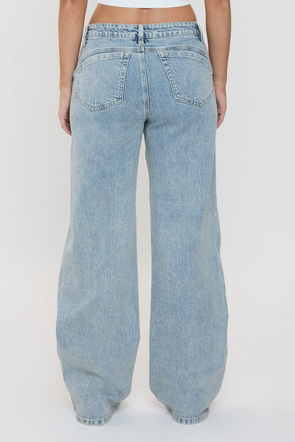 Luxe Bella Seam Detail Wide Leg Jeans