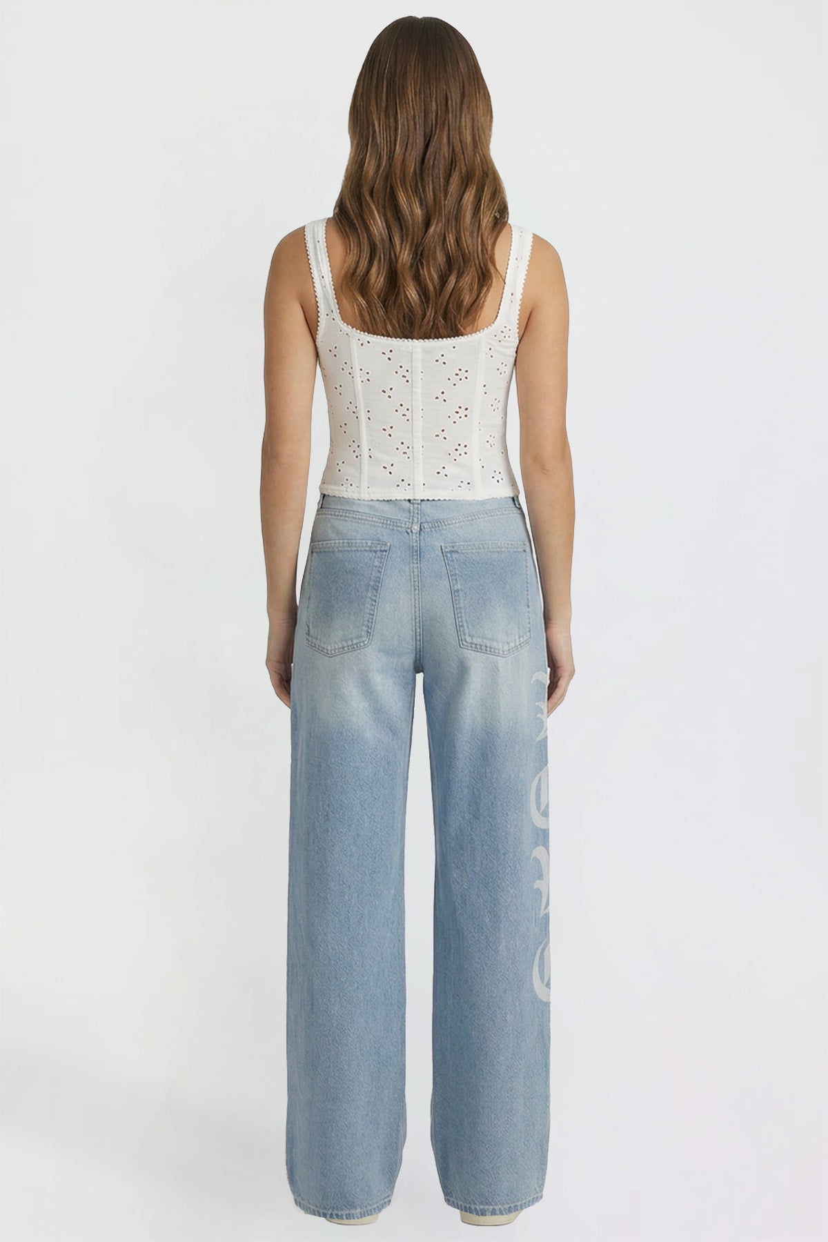 Relaxed Super Wide Love Print Jeans