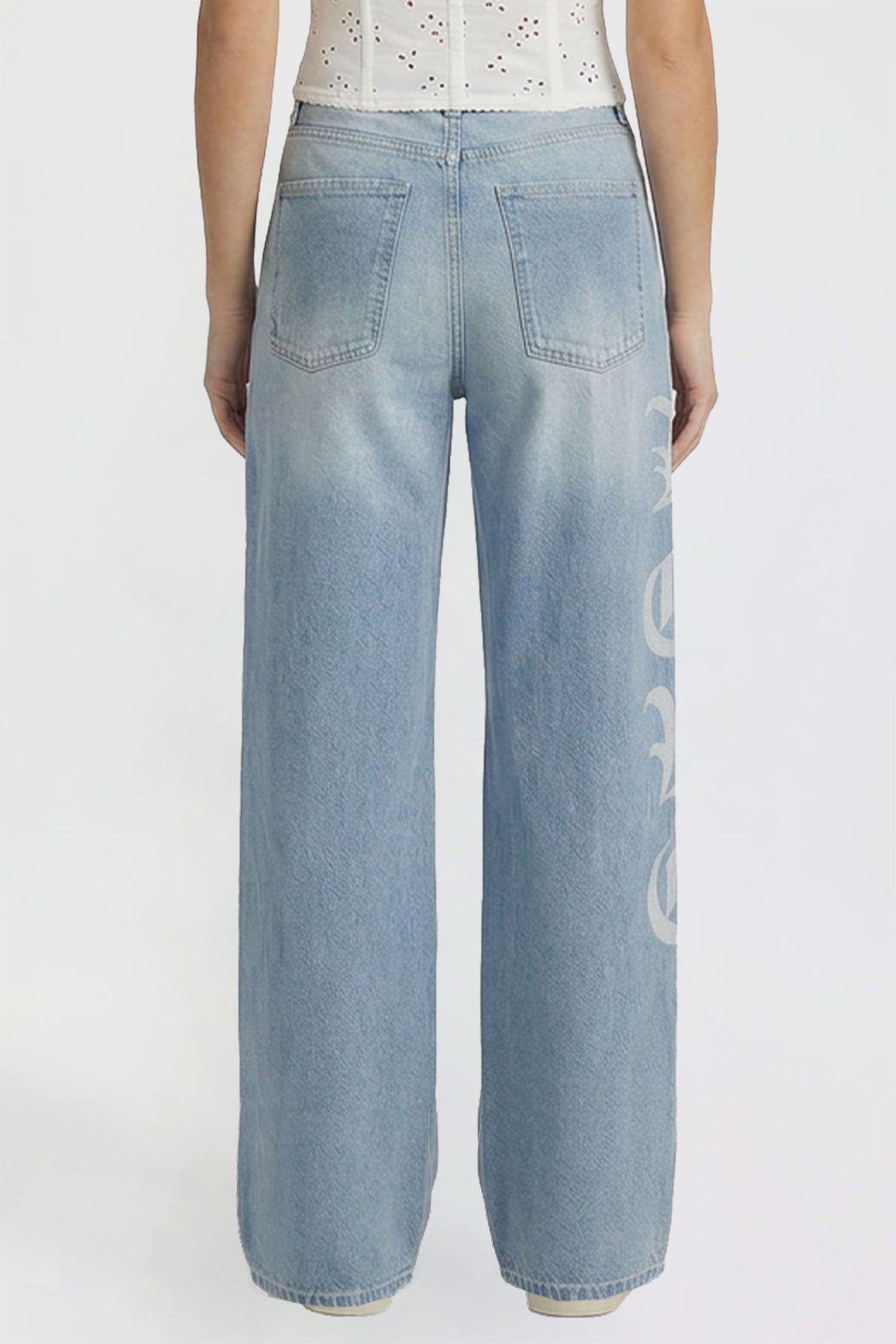 Relaxed Super Wide Love Print Jeans