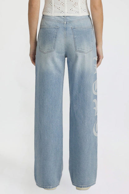 Relaxed Super Wide Love Print Jeans