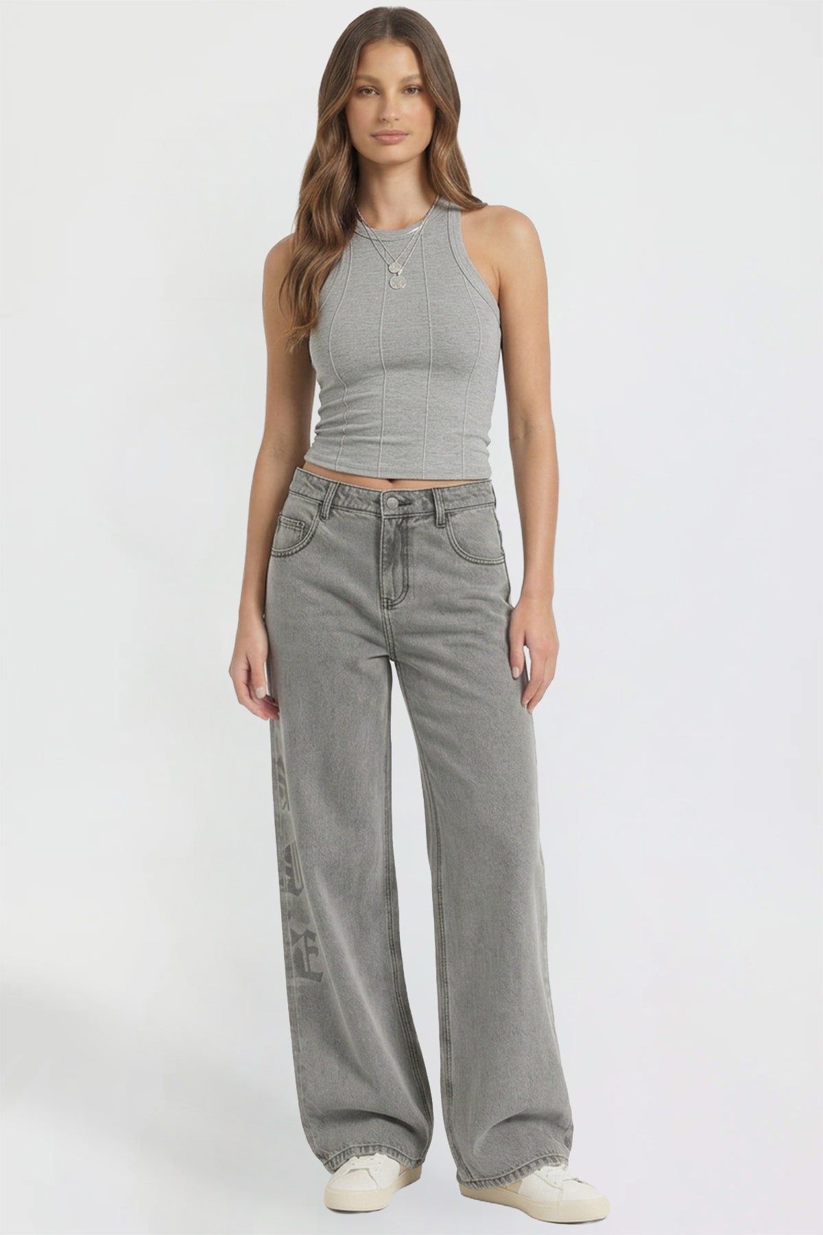 Relaxed Super Wide Love Print Jeans