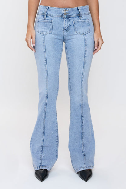 Patch Pocket Flare Jeans