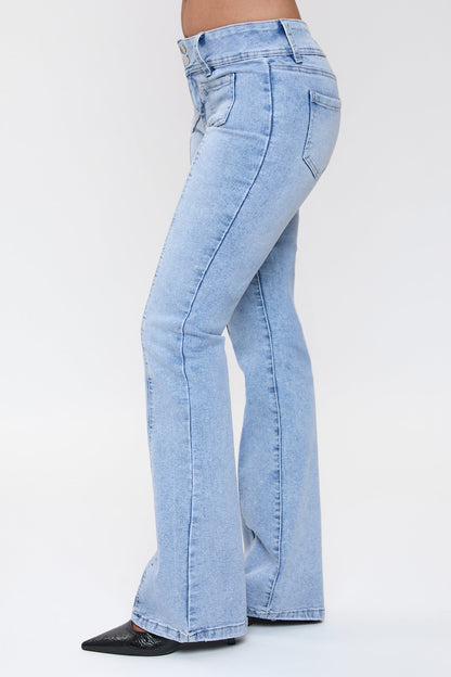 Patch Pocket Flare Jeans