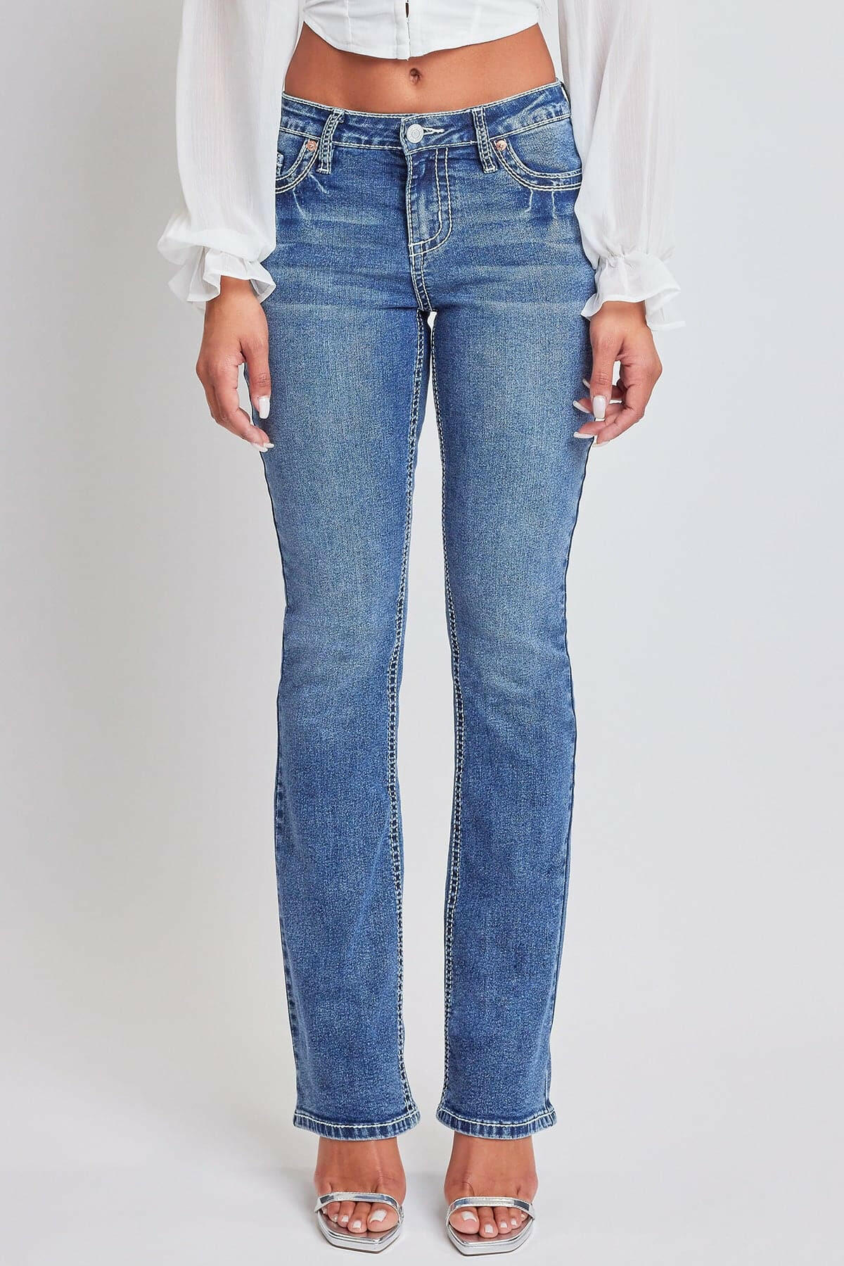 Premium Heavy Stitch Mid-Rise Bootcut Jeans