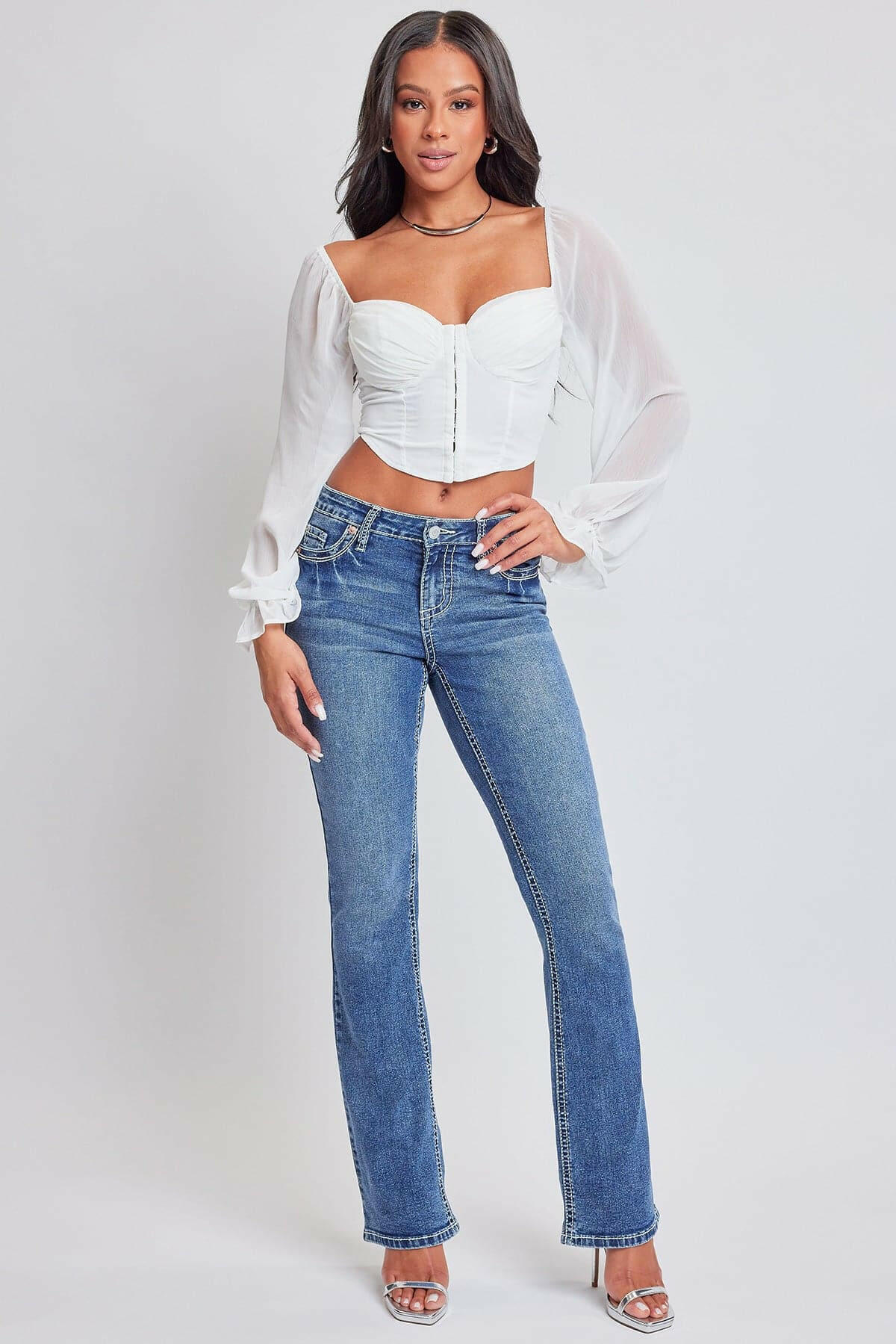 Premium Heavy Stitch Mid-Rise Bootcut Jeans