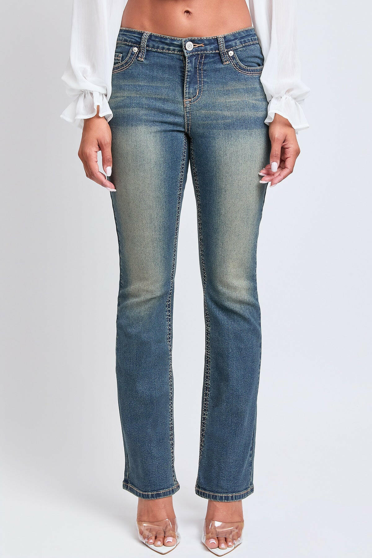 Premium Heavy Stitch Mid-Rise Bootcut Jeans