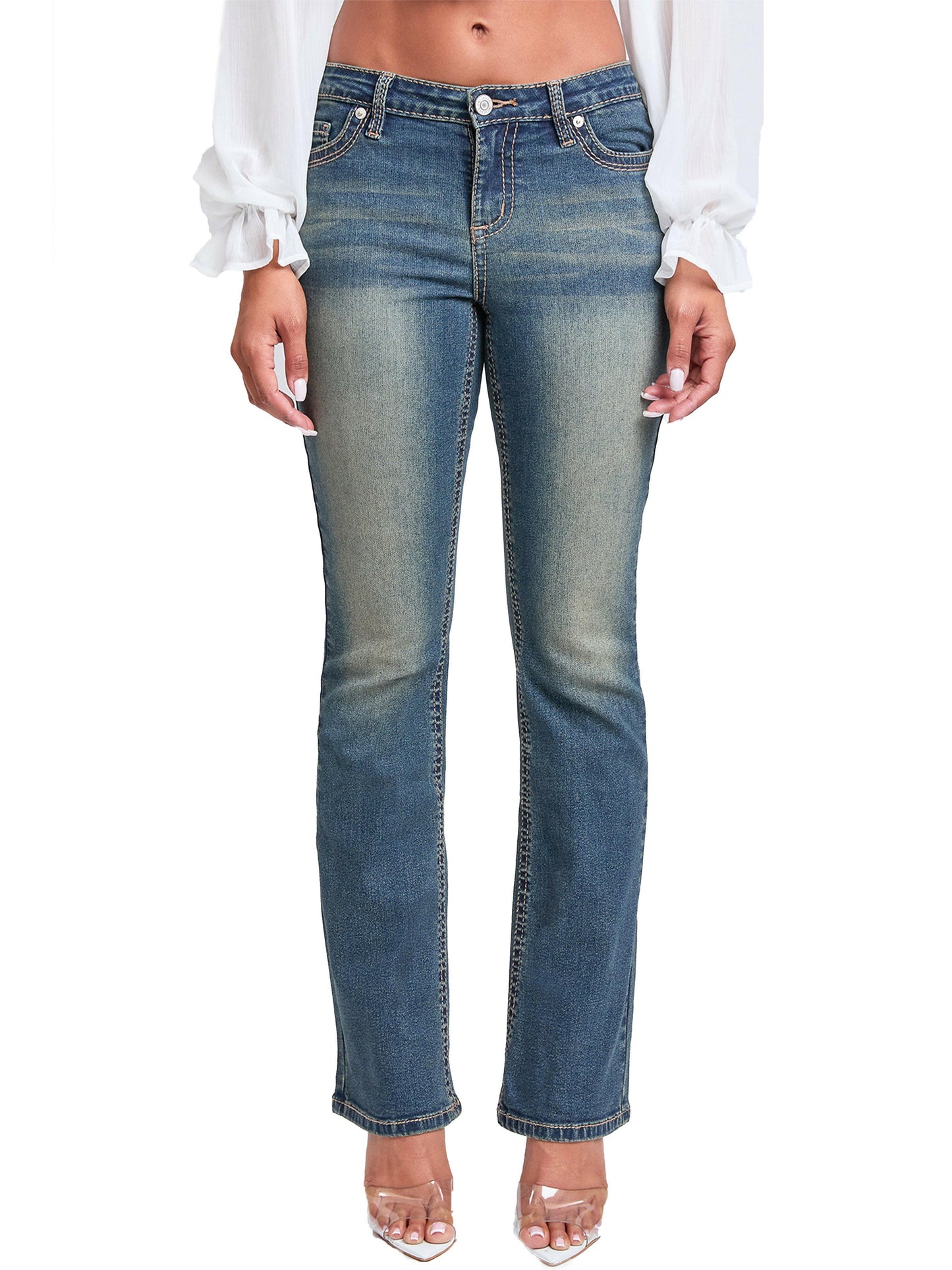 Premium Heavy Stitch Mid-Rise Bootcut Jeans
