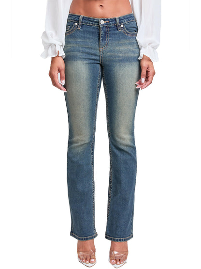 Premium Heavy Stitch Mid-Rise Bootcut Jeans