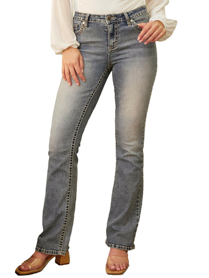 Premium Heavy Stitch Mid-Rise Bootcut Jeans