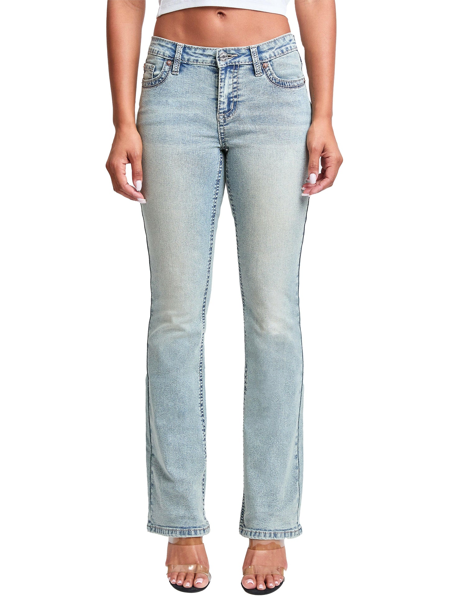 Premium Heavy Stitch Mid-Rise Bootcut Jeans