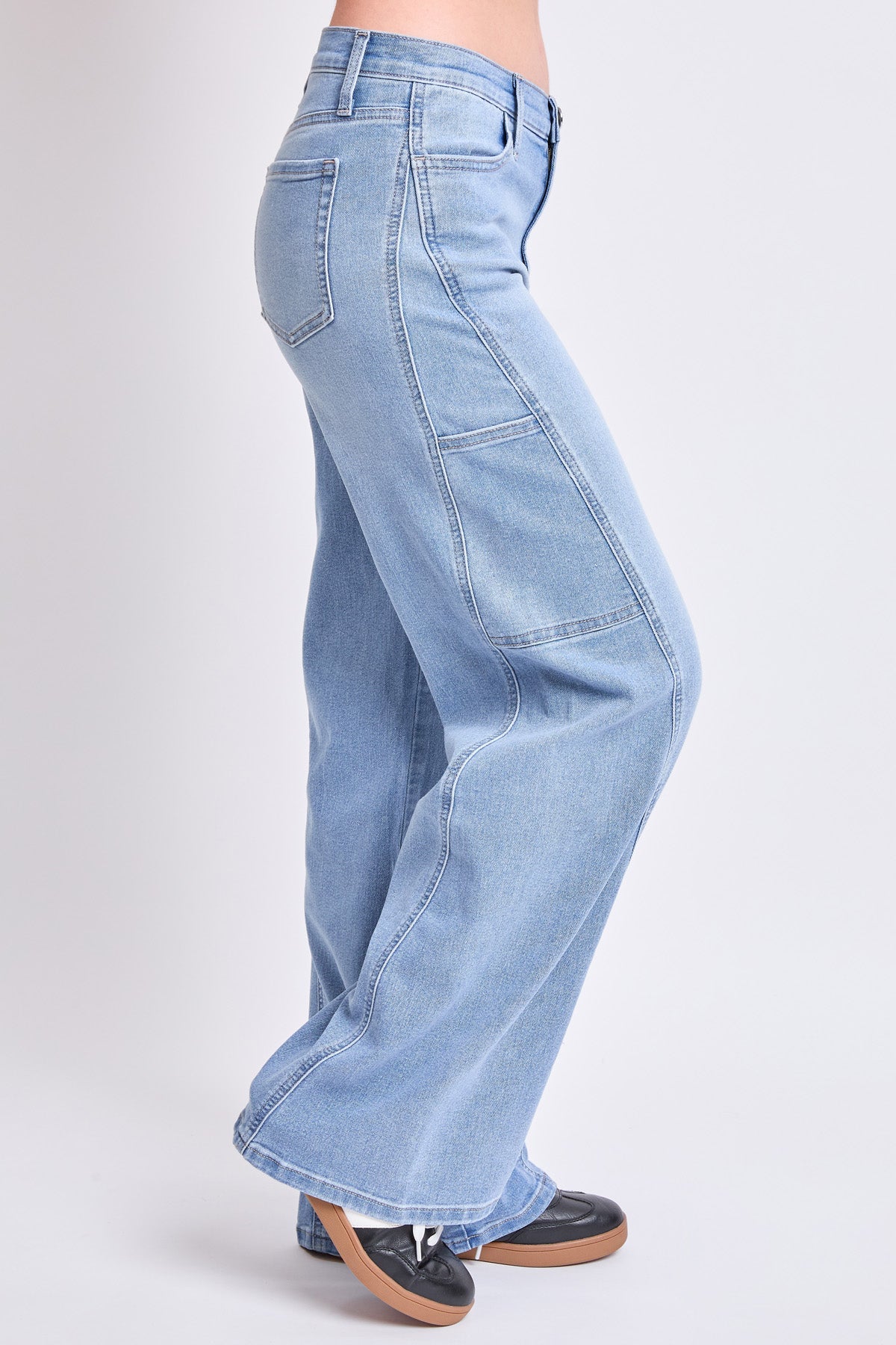 High Rise Wide Leg Cargo Jeans