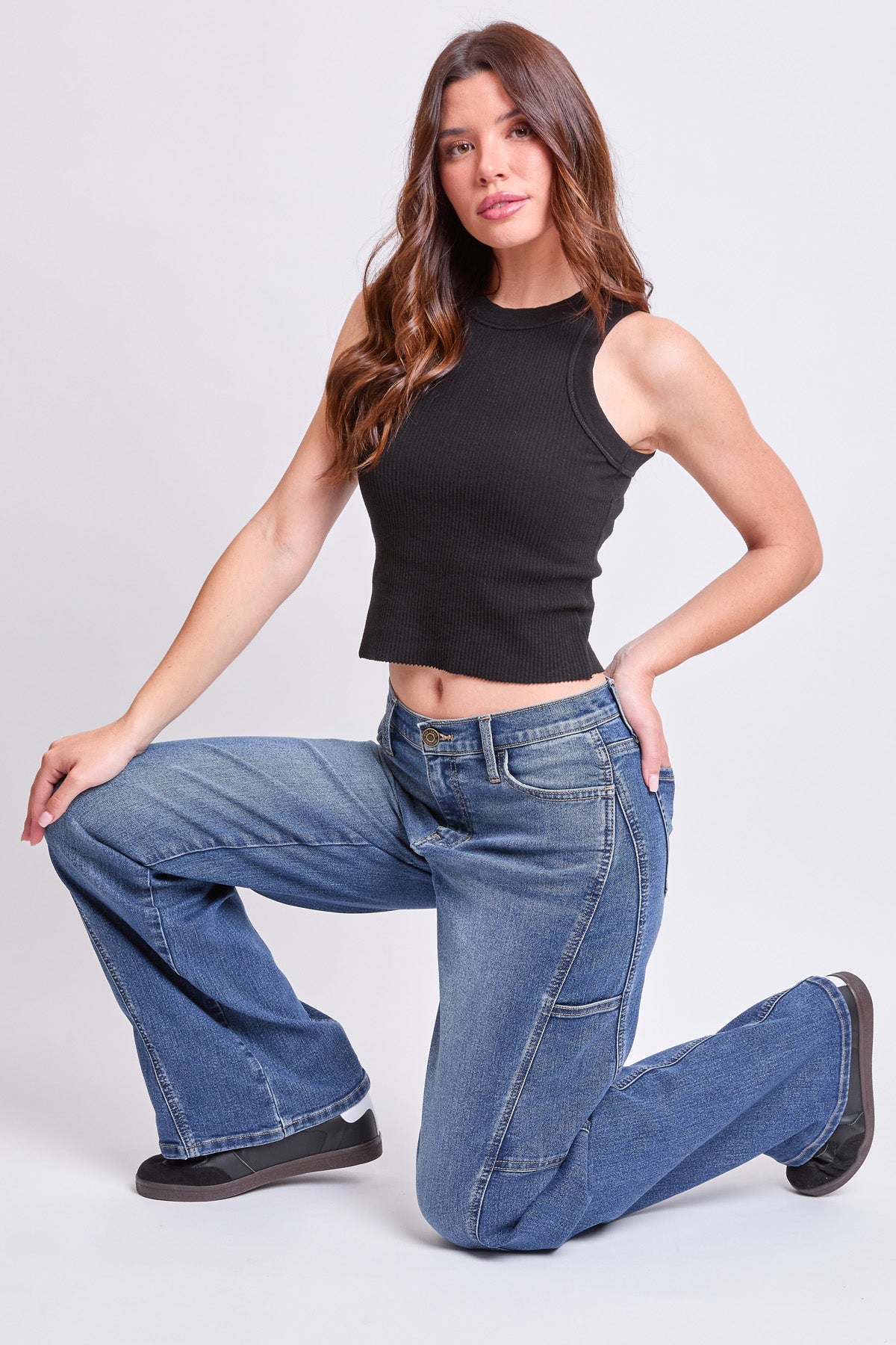High Rise Wide Leg Cargo Jeans