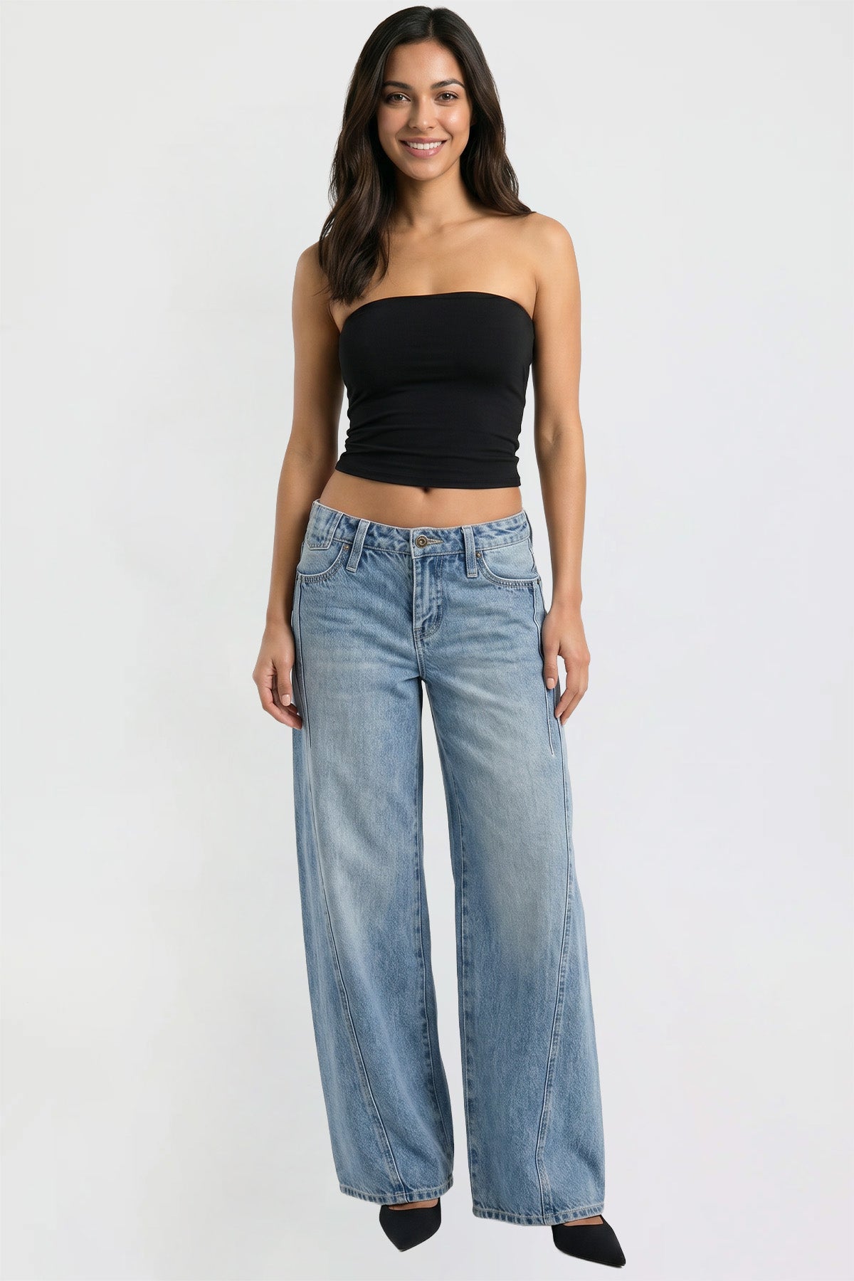 Joey Seamed Ultra Wide Leg Jeans
