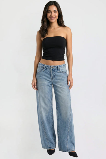 Joey Seamed Ultra Wide Leg Jeans